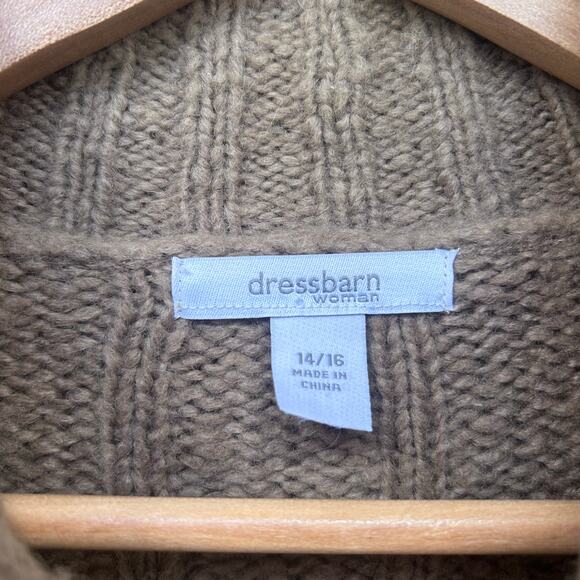 Vintage DressBarn Boho Patchwork Soft Wool Full Zip Sweater Size Large 14/16 - Picture 3 of 4